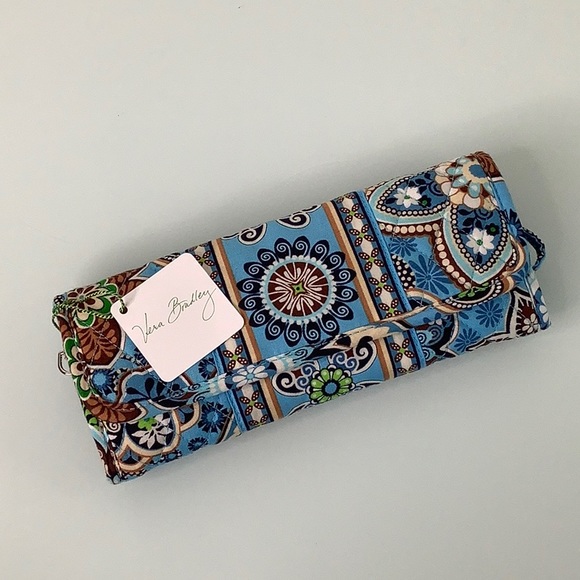 Vera Bradley Bali Blue Sleek wallet crossbody Clutch purse NWT - Picture 13 of 16